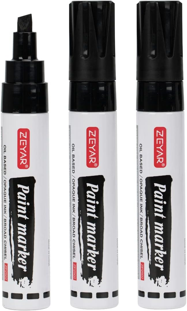 ZEYAR Paint Markers, Jumbo size, Chisel Point, Waterproof