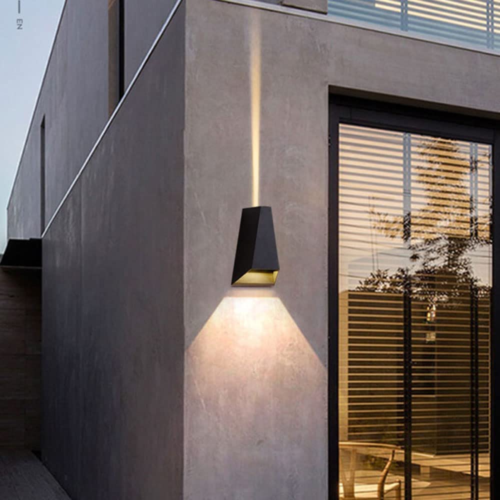 Eclairage Extérieur LED, Applique Murale Extérieure Haut Et Bas pour Jardin Terrasse Balcon Patio Applique Murale, Applique Murale Lumière Chaude 10W 3000K, Applique Murale LED Étanche Ip65