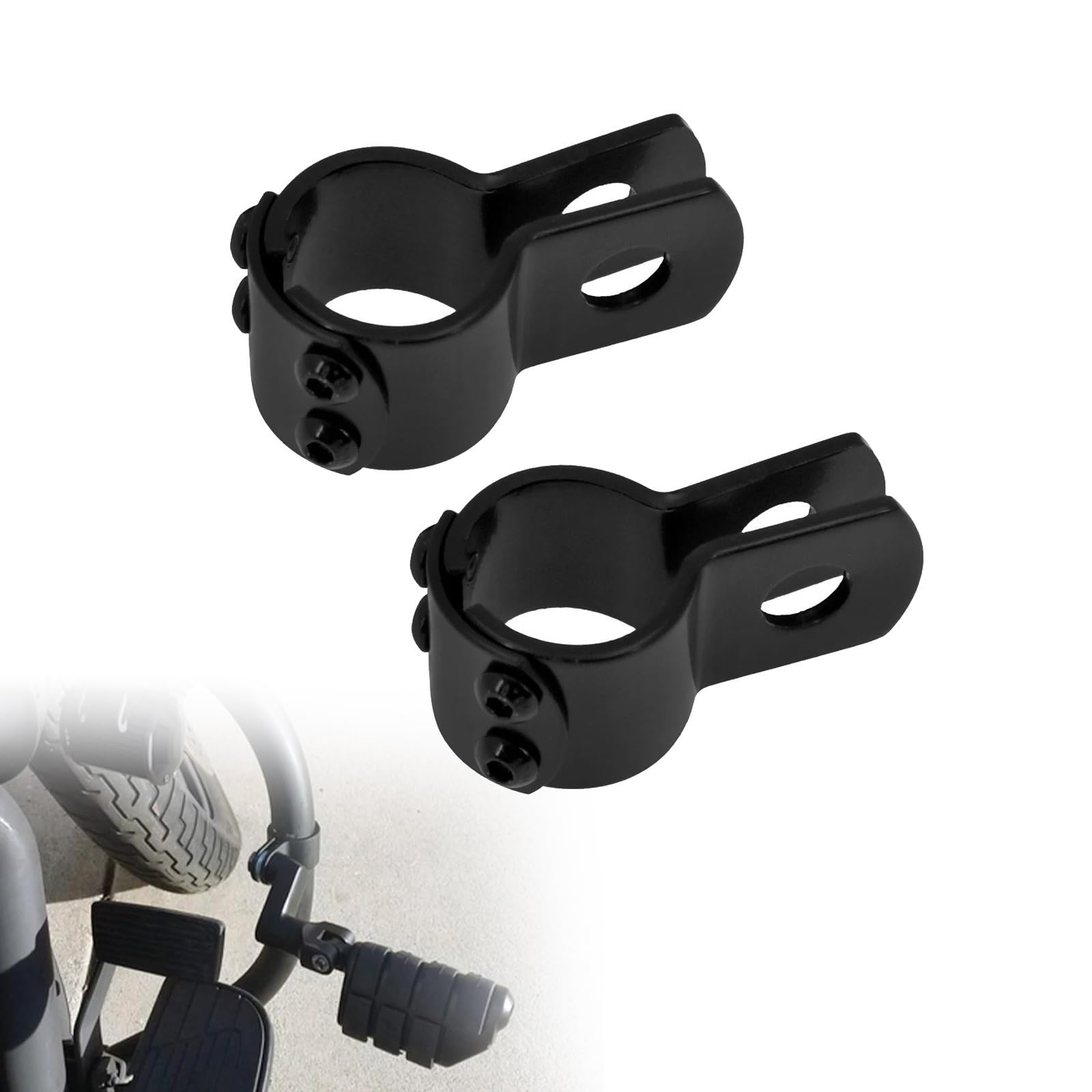Motorcycle 32mm Engine Guard Crash Bar Footrest Foot Peg Clamps for Kawasaki