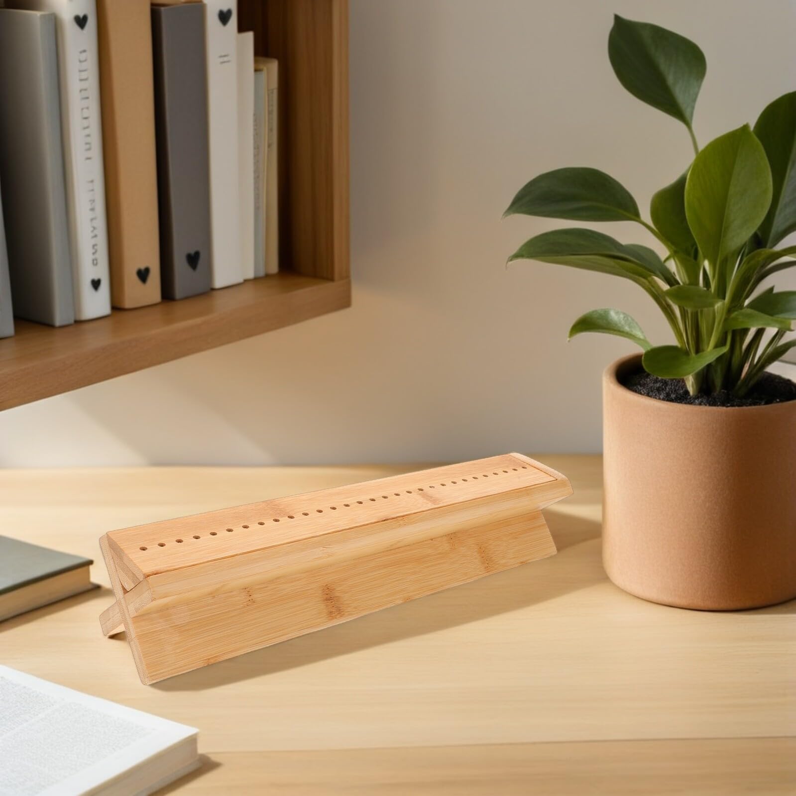 NUOBESTY Kit de Encuadernación de Madera con Cuna de Perforación de 32 Cm, Herramienta Portátil con Punzón para Agujeros Precisos en Libros y Manualidades, Accesorios para Bricolaje