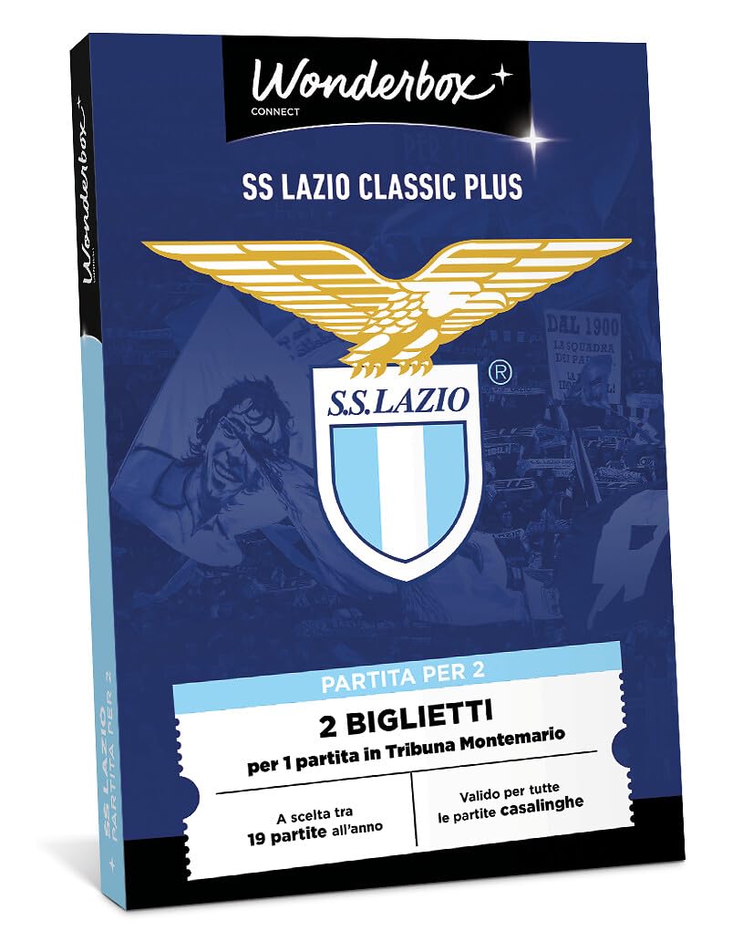 Wonderbox Connect - Cofanetto Regalo - SS Lazio Classic Plus - 1 Partita - 1 o 2 Biglietti - Valido 27 Mesi