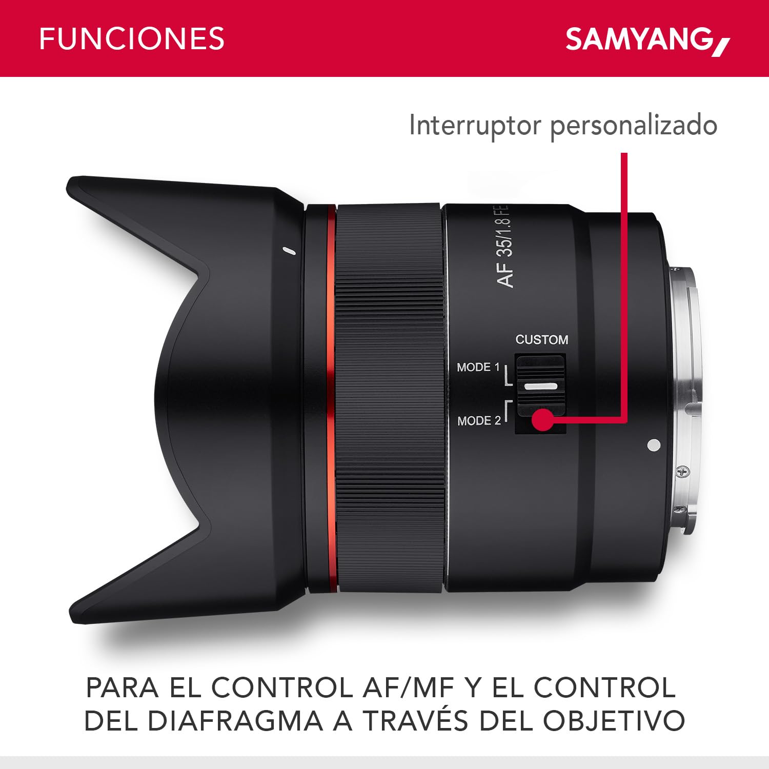 Samyang AF 35 mm F1,8 FE + estación de Lente para Sony E-Mount Full