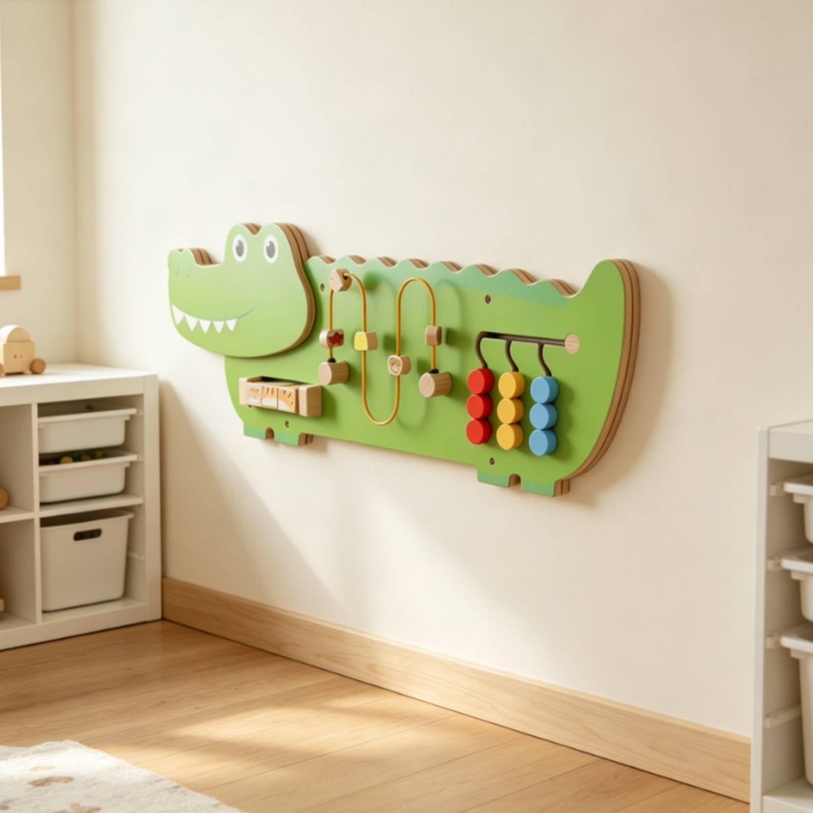 Holzwandspielzeug Wandmontage Wandspiel Holzmaterial Pädagogisch-wandtafel für Vorschulkinder, Kinder, Kindergarten, Elefant, Lernspielzeug, Wandspiel, Montessori-Stil
