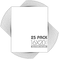 Vista 21 de Mat Board Center, paquete de 25, tableros de respaldo blancos de 5x7 pulgadas, cartón de grosor de 4 capas para soporte trasero
