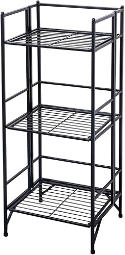 Estantería plegable de metal de 3 niveles, estantes de almacenamiento plegables, organizador de estantes de armario independientes, estante de