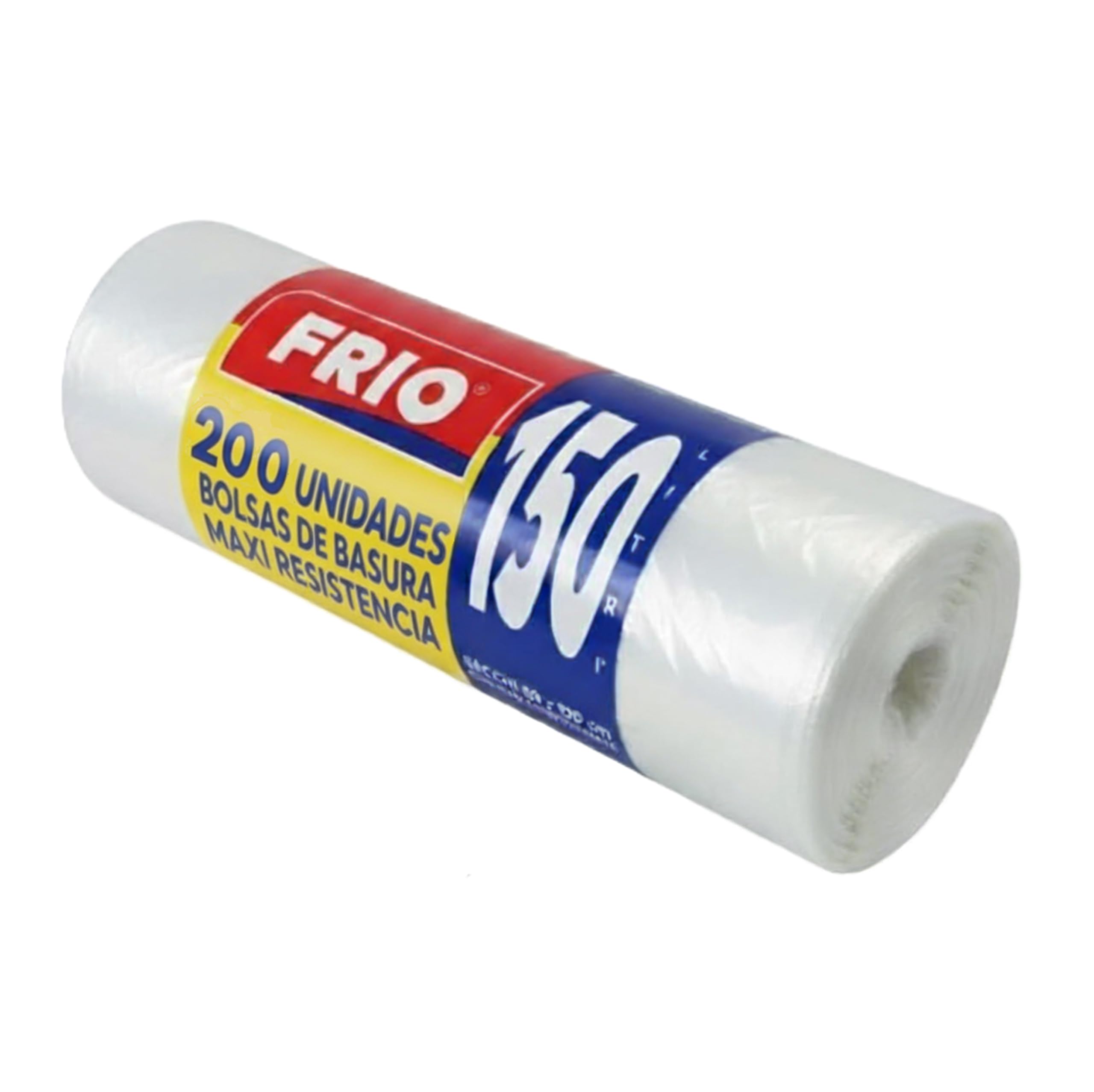 FRIO 200 bolsas de basura transparentes, 150 L, ultra resistentes con cierre de cordón, paquete XXL 80x120 cm, ideales para hogar, jardín, oficina y residuos comunitarios