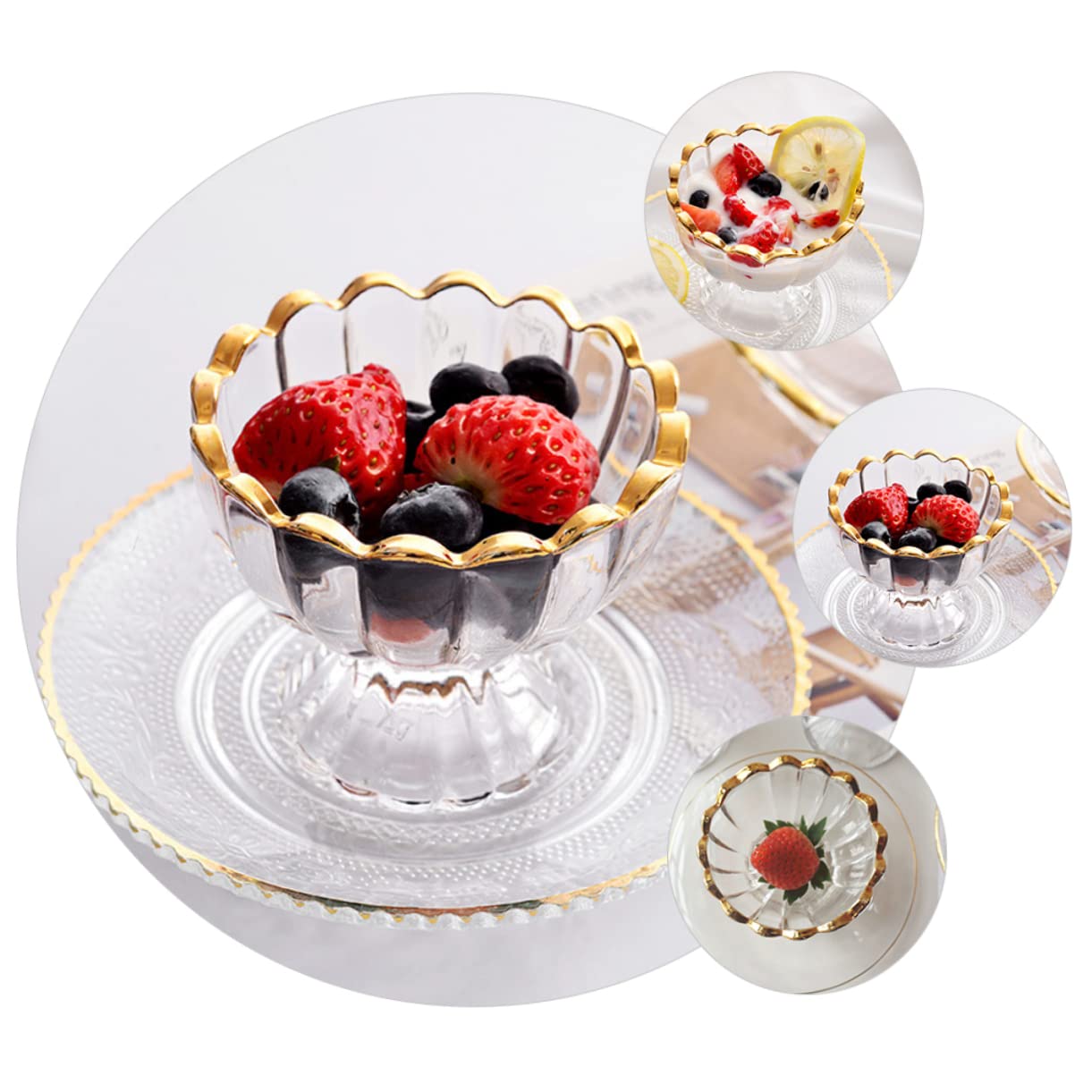 Alipis 4 Pz coppa gelato bicchiere tazza friends tazze del deserto ciotole trasparenti per budino tazze da dessert insalatiera tazza di budino di Monouso di mousse dolce