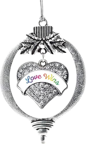 Miniatura 236 de Inspired Silver Adornos festivos de dije de corazón pave de plata con circonitas cúbicas