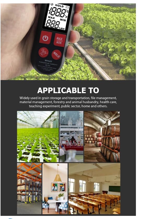 Digital Hygrometer MY60T ProfessionalHygrothermograph 2 in 1 LCD Display TempHumidity Meter