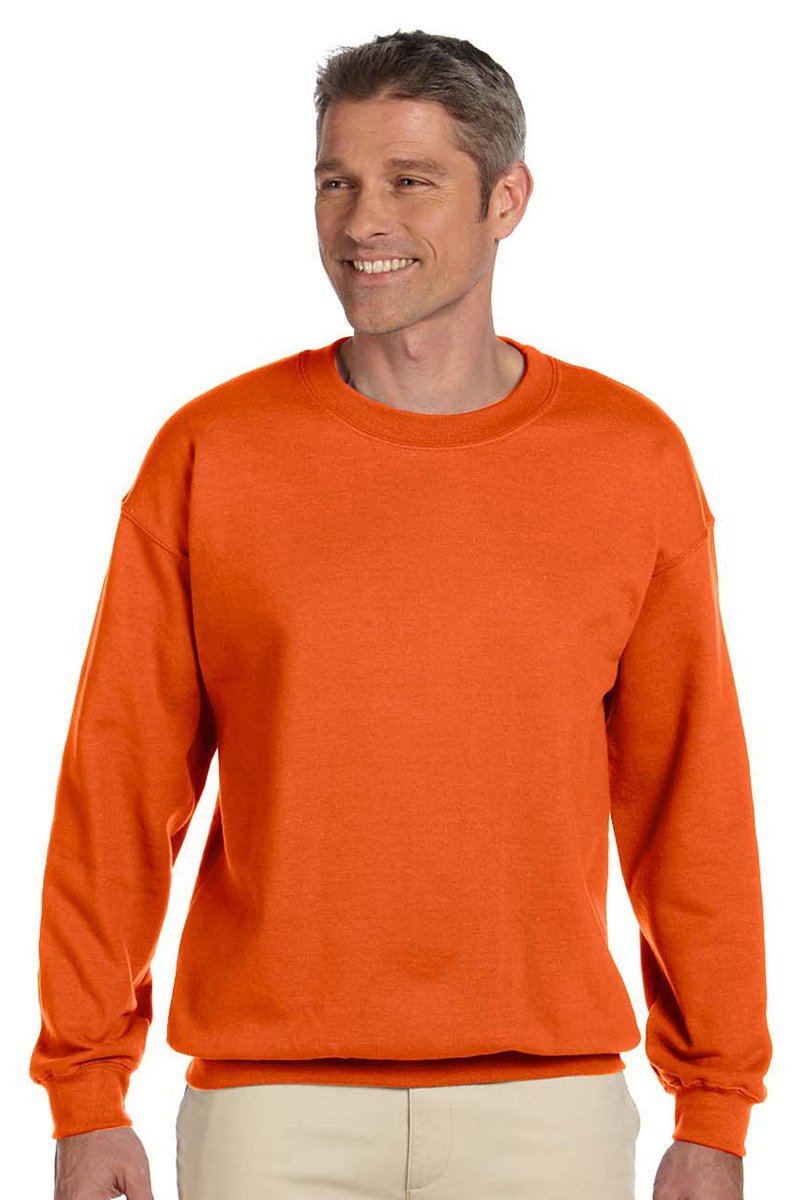 GILDAN Men's 50/50 Adult Crewneck Sweatshirt, Orange, XL UK