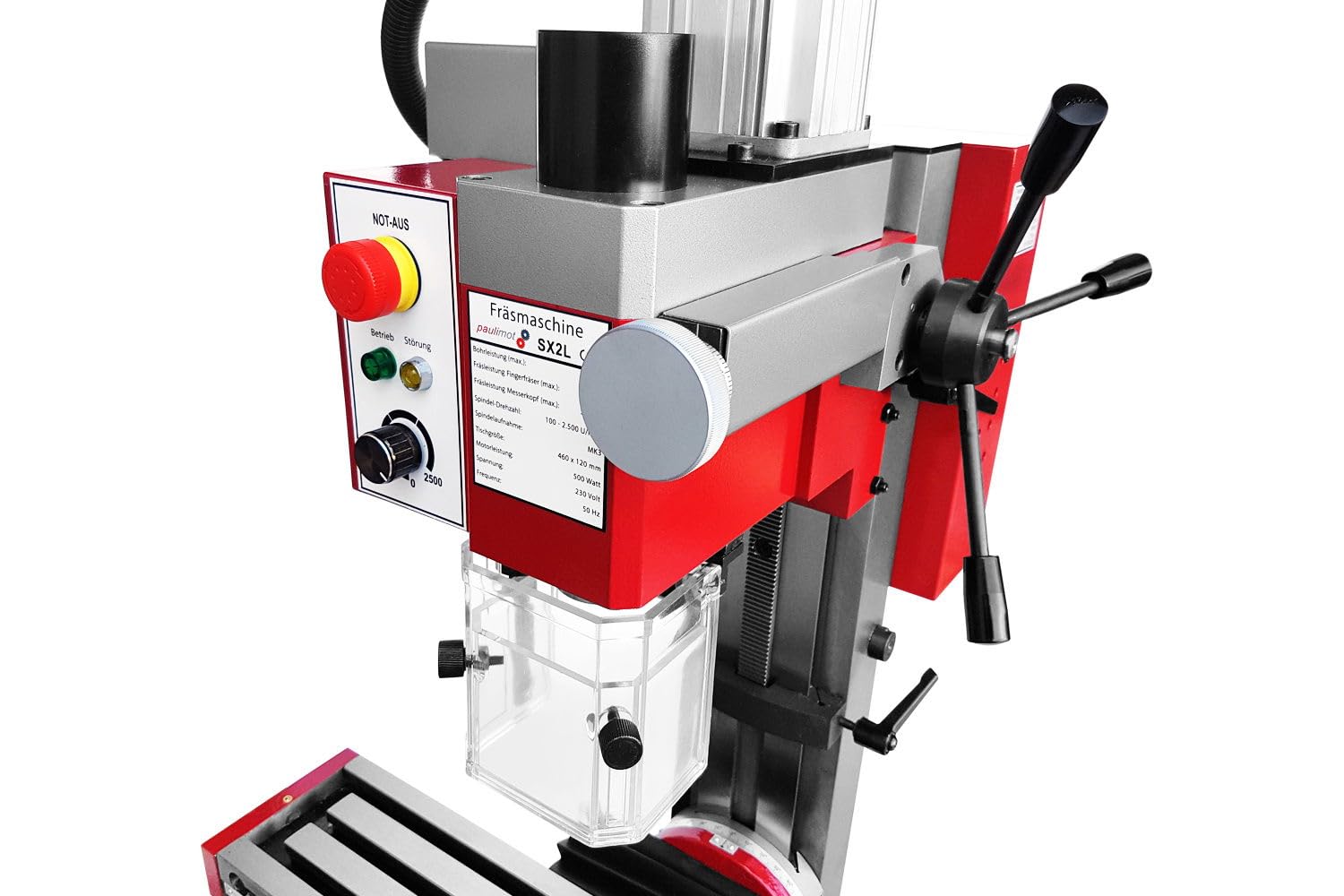PAULIMOT Bohr-/Fräsmaschine SIEG SX2L mit bürstenlosem Motor und Z-Säule neigbar : -