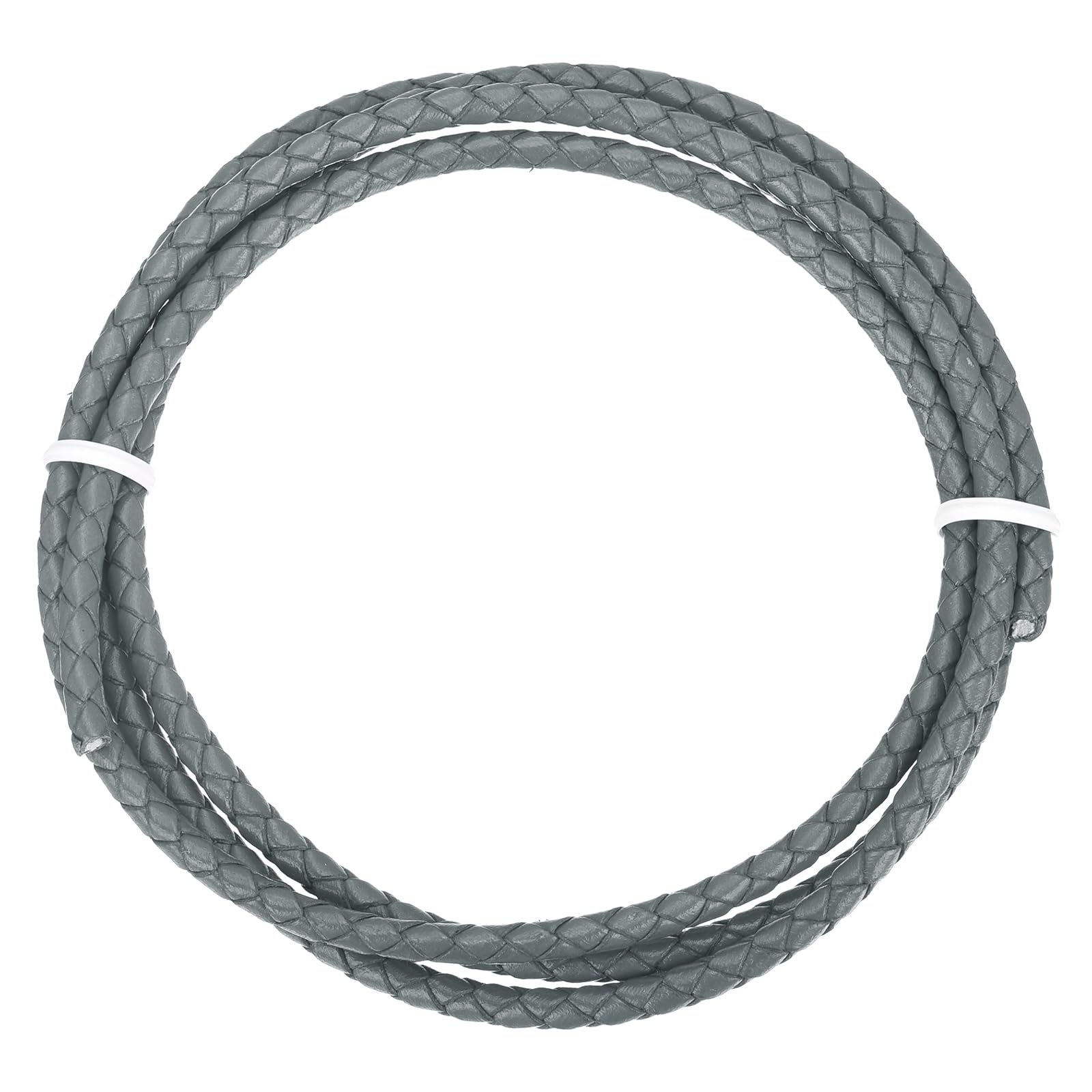 Rebower Round Braided Leather Cord 4mm Bolo Leather Cord String Rope for Jewelry Making Necklaces, Bracelets, Wraps, Crafts