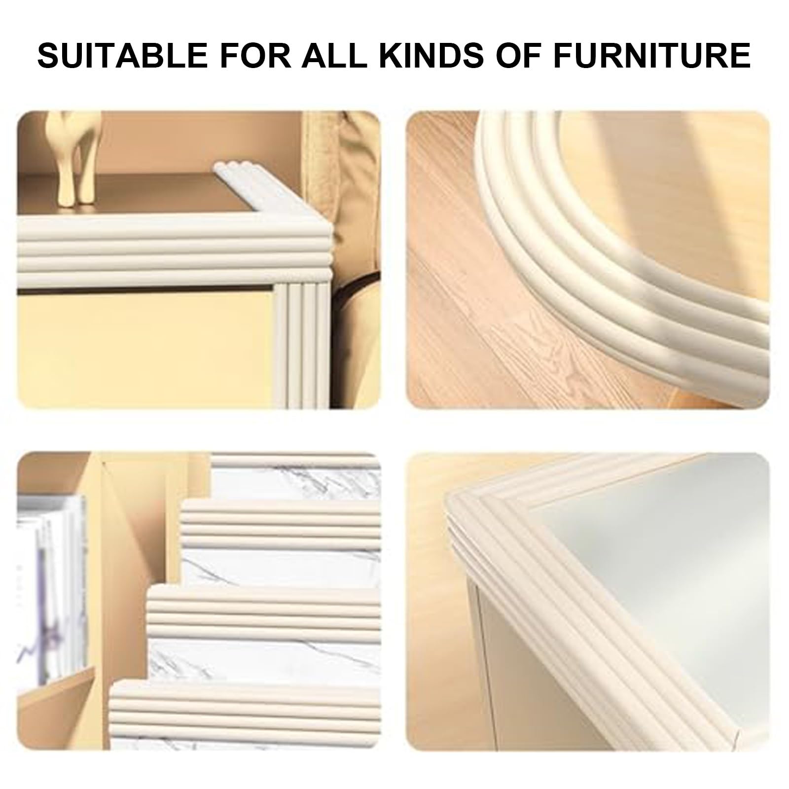 Protección extra ancha para parachoques de bebé, protectores de esquina de 3.15 pulgadas, 6.56 pies, parachoques de seguridad de espuma suave para bordes de mesa y esquinas afiladas, color blanco