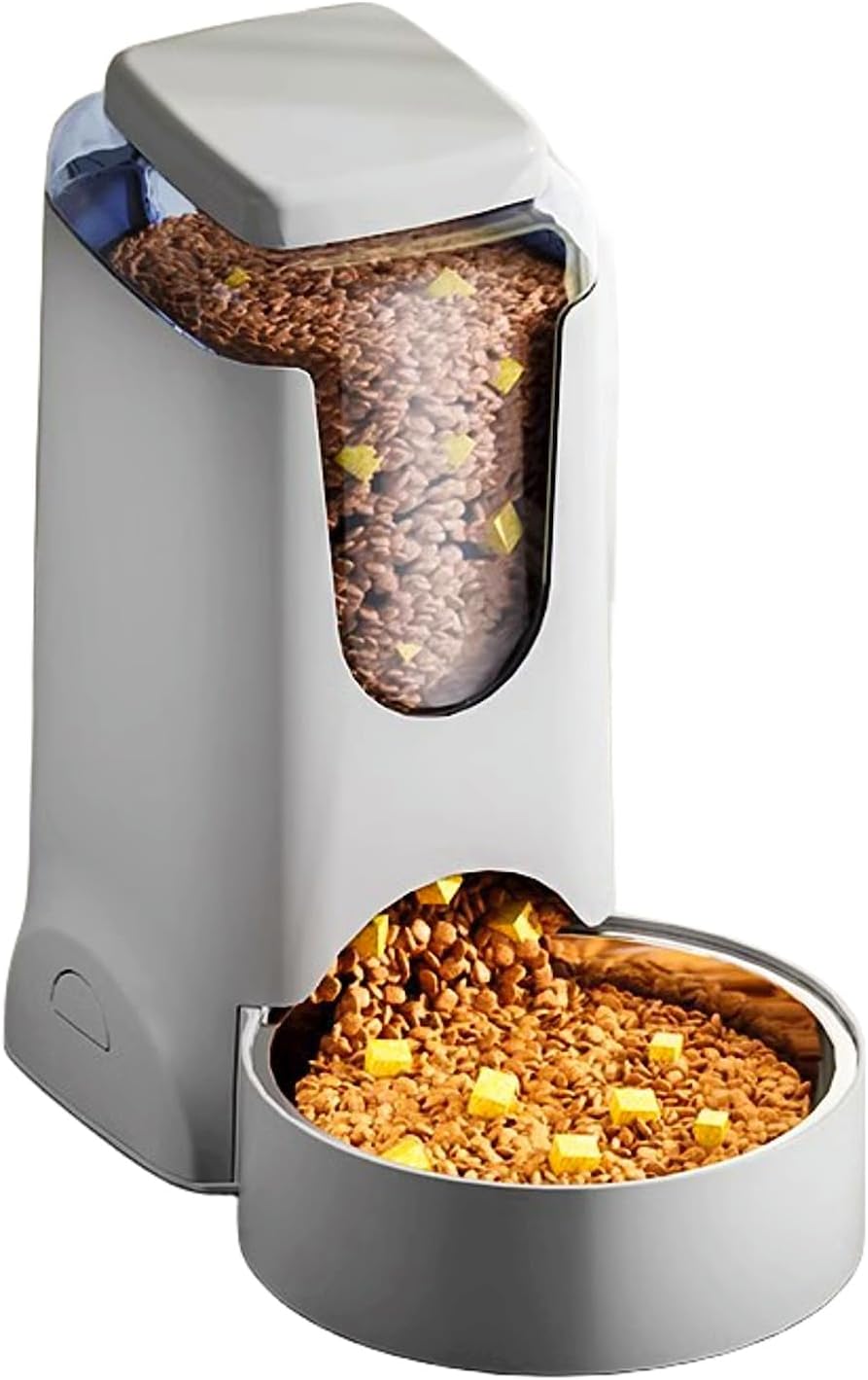 Pets Automatic Gravity Feeder Dogs 2.8L Food & 4L Water Dispenser Set with Stainless Steel Bowl for Small Medium Big Puppy Kitten(Light Green)