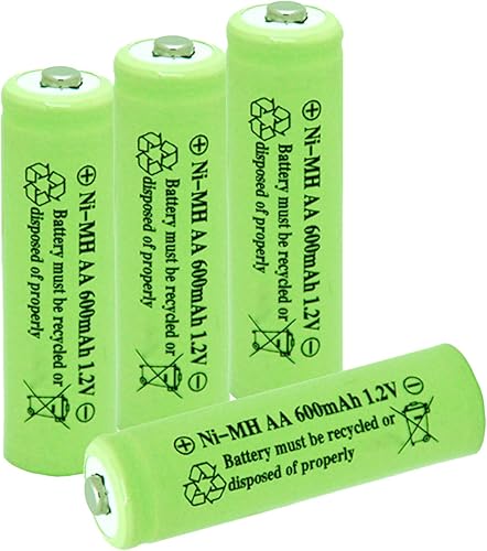 Ni-Mh AA 600mAh 1.2V batería recargable para luces solares al aire libre lámpara de jardín (paquete de 4)