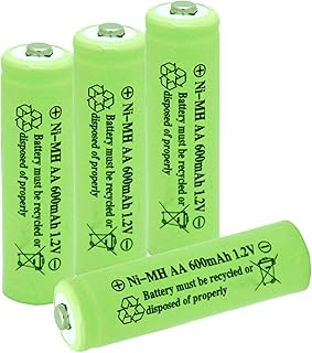 Ni-Mh AA 600mAh 1.2V Rechargeable Battery for Outdoor Solar Lights Garden Lamp(4 Pack)