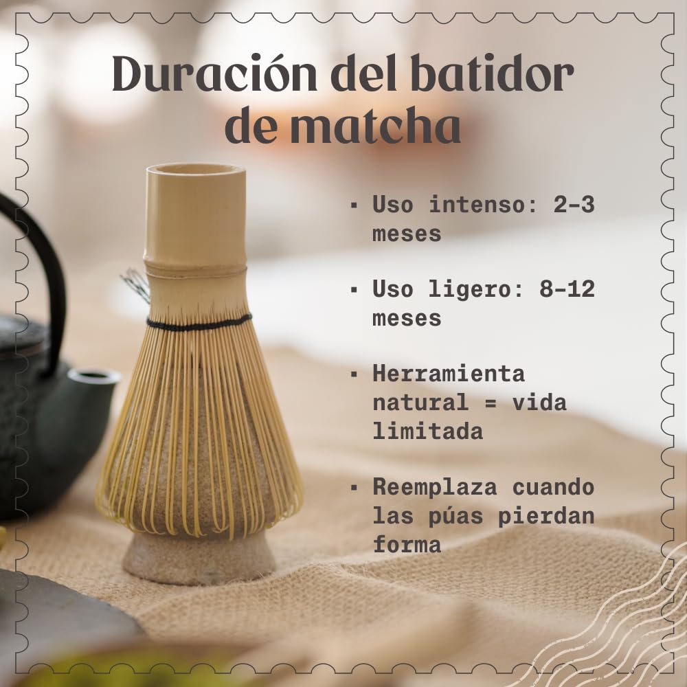 NaturaleBio Batidor de Bambú para Matcha NaturaleBio. Batidor tradicional de bambú (chasen). Bambú 100% natural, resistente y sostenible.