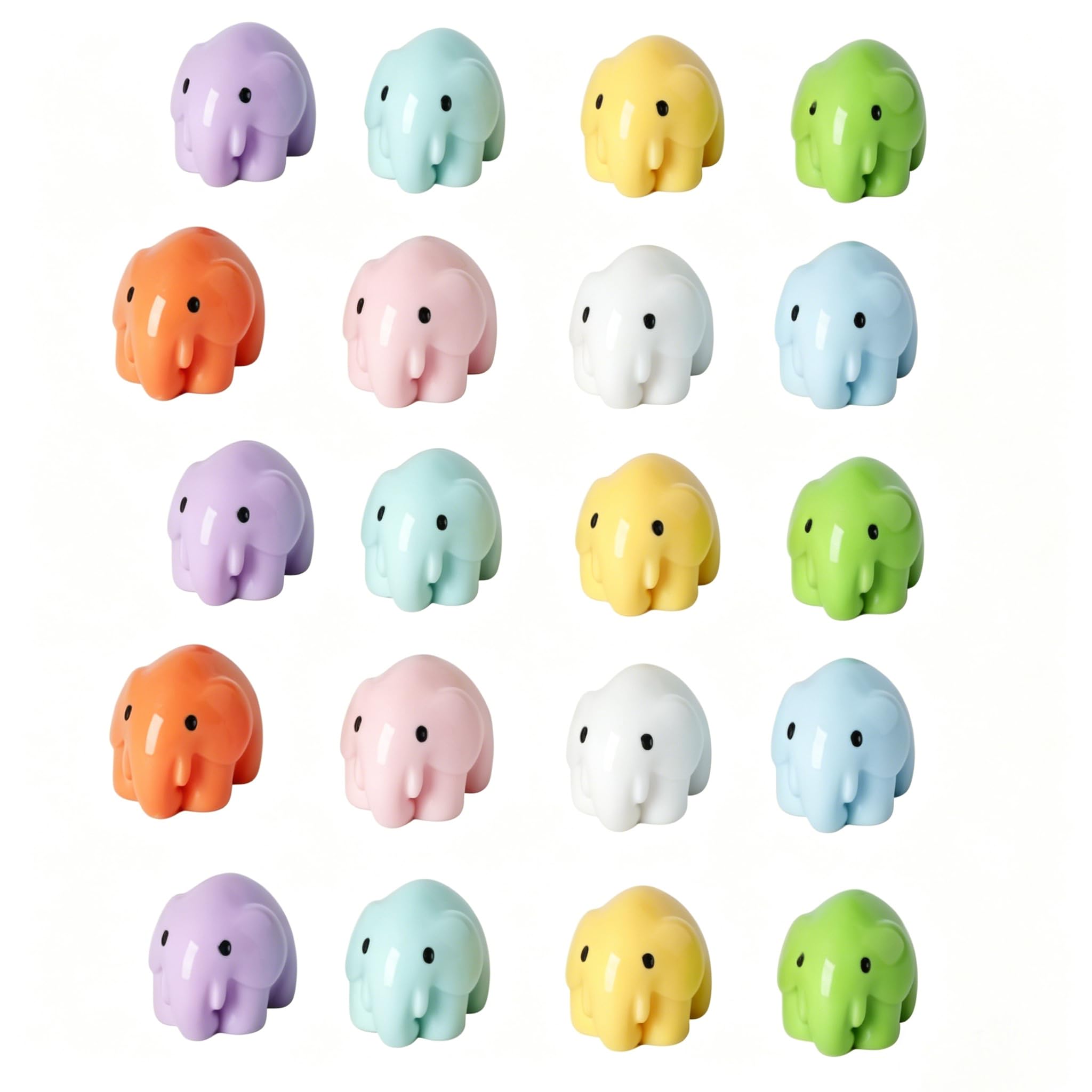 CavspkArt 20 Pack Mini Resin Elephant Figurines, Small Tiny Elephant Statues for Fairy Garden Decor, Micro Landscaping, Aquarium, Dollhouse, Craft Supplies, Resin Animals