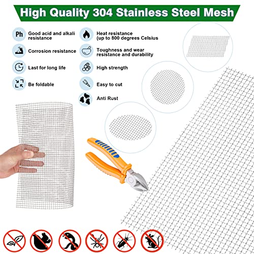 Image of Valchoose Upgraded 304 Crimped Wire 0.65mm, 16X144 in (407x3660mm) Rust Proof Hardware Cloth Sturdy, Wire Mesh Roll Easy to Cut Shape, Chicken Roll for Chicken Coop, DIY Cage (Pack of 2)