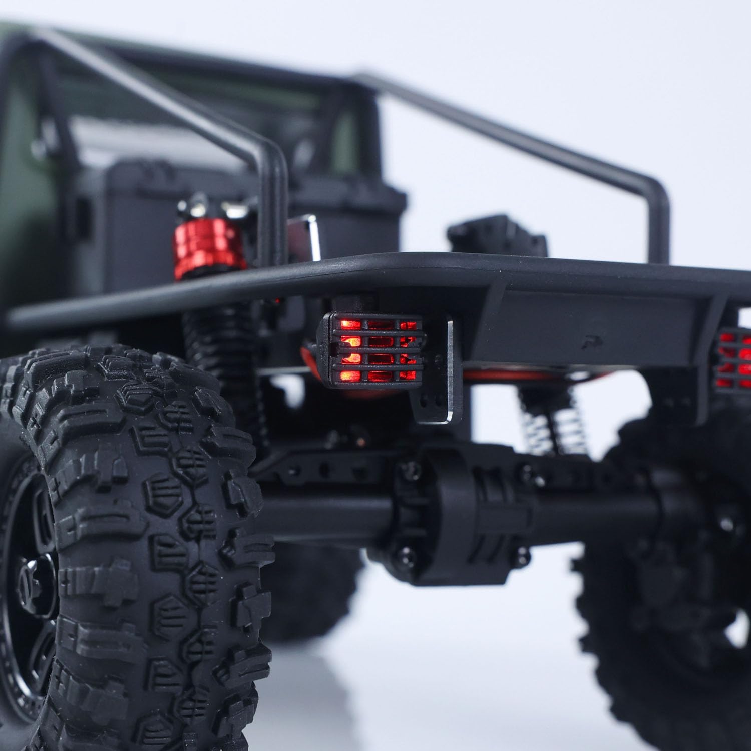 CR18P V3 THunter 1/18 RC Climbing Car 2.4G Wireless Control 4WD Rock Crawler Car Brushless Motor ESC RTR LED Lights Hobby Grade Model for Adult(Matte Green)