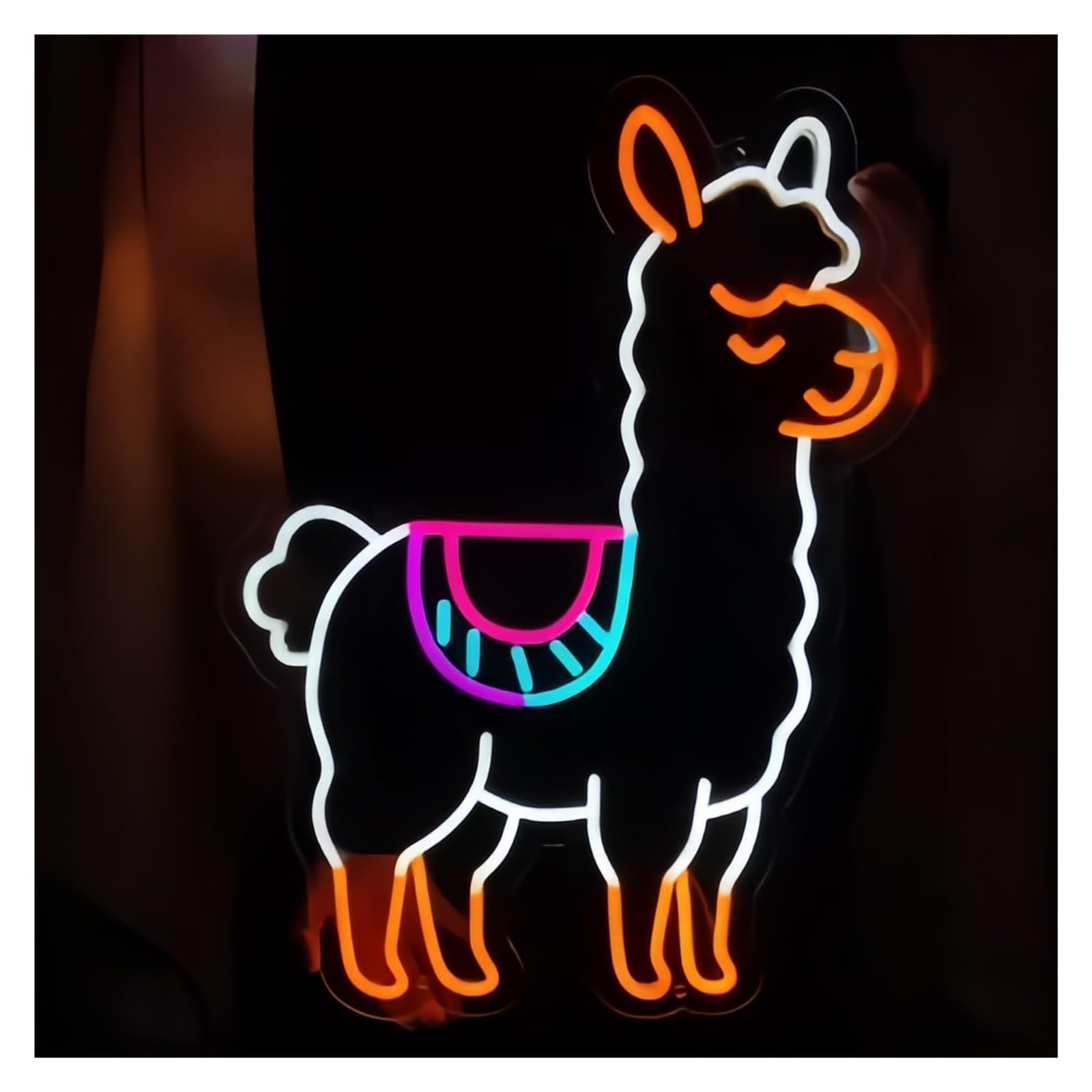 XENITE Hanging Art Neon Signs Alpaca Animal LED Light Neon Sign, Suitable for Bar, Pet Shop Decor 55cm