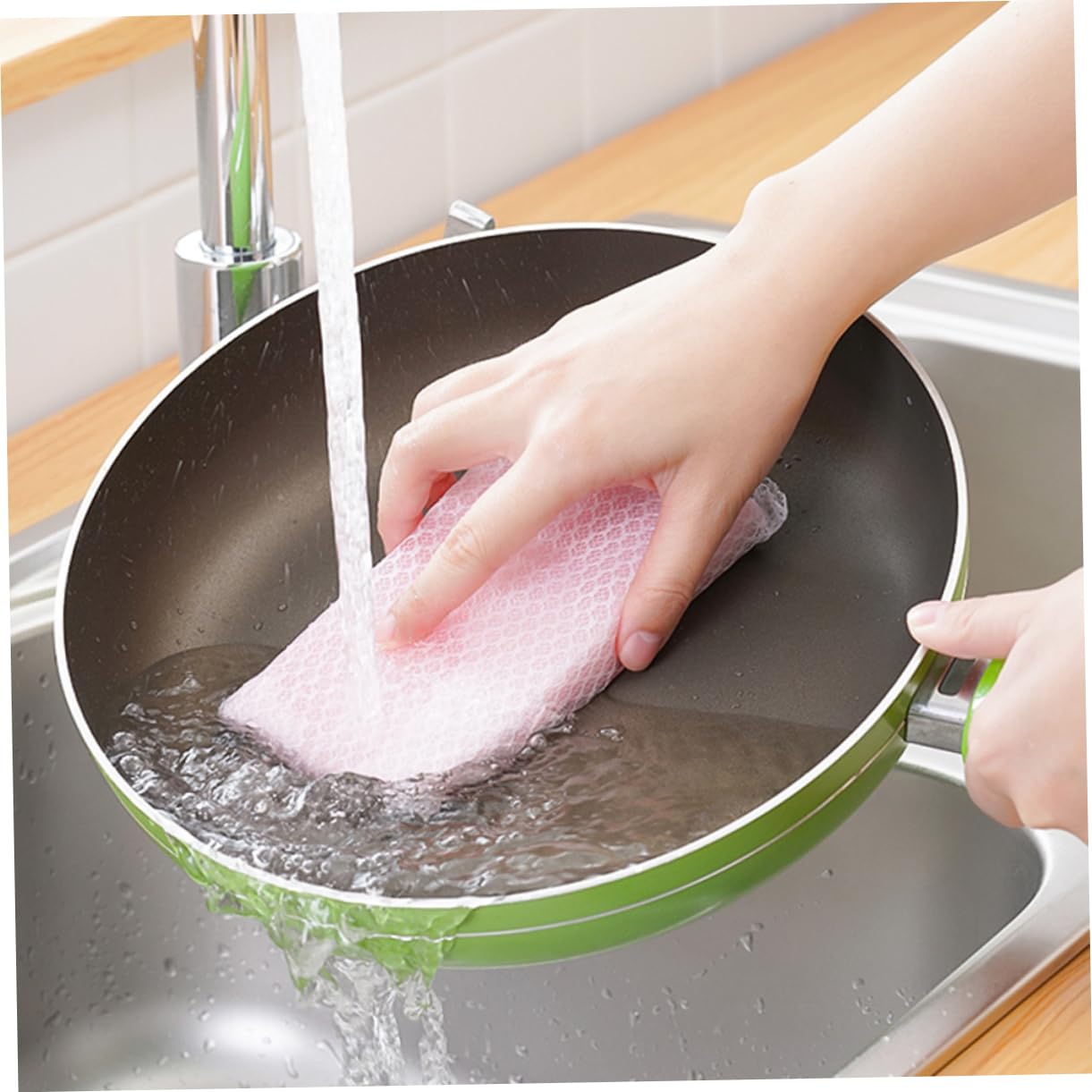 PERSELOSO Multi-Purpose Kitchen Cleaning Sponges Dishwashing Brush Scouring Pad Dishwashing Cloth Cleaning Pad Sponge Scrubber 10 Pack Dishwasher Safe Random