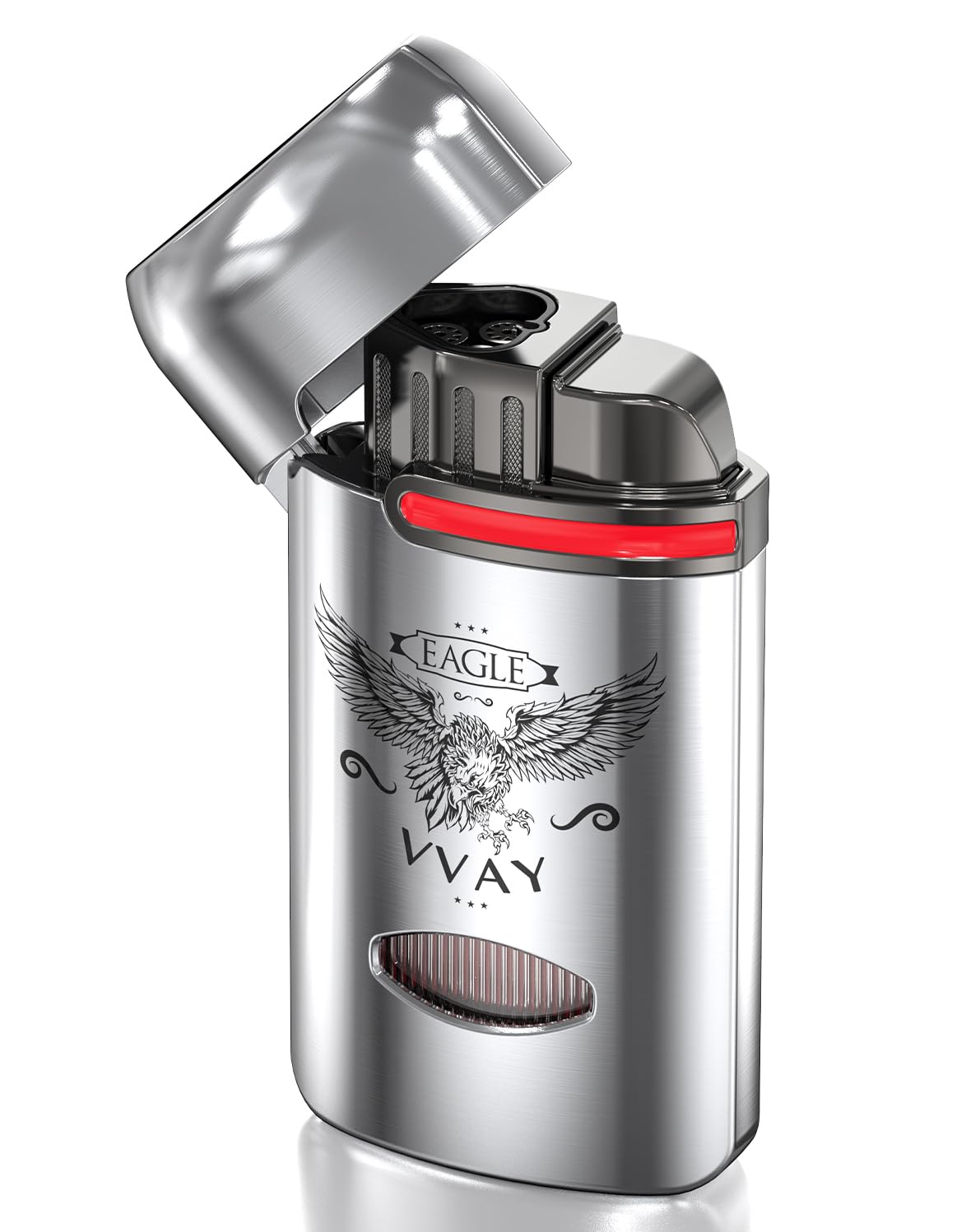 VVAY 3 Jet Flame Torch Lighter Gas Butane Refillable, Eagle, Gas Not Included