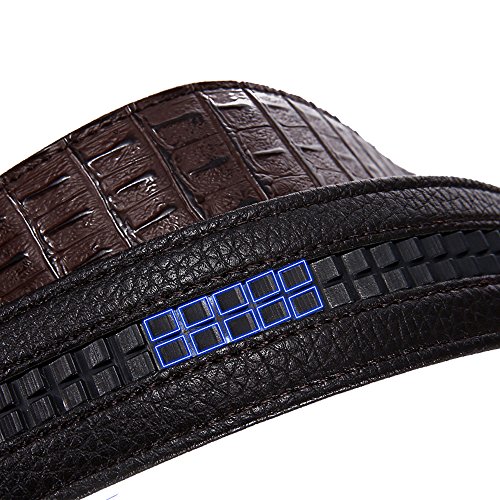 DAMOS Mens Leather Belt,Automatic Buckle Belts