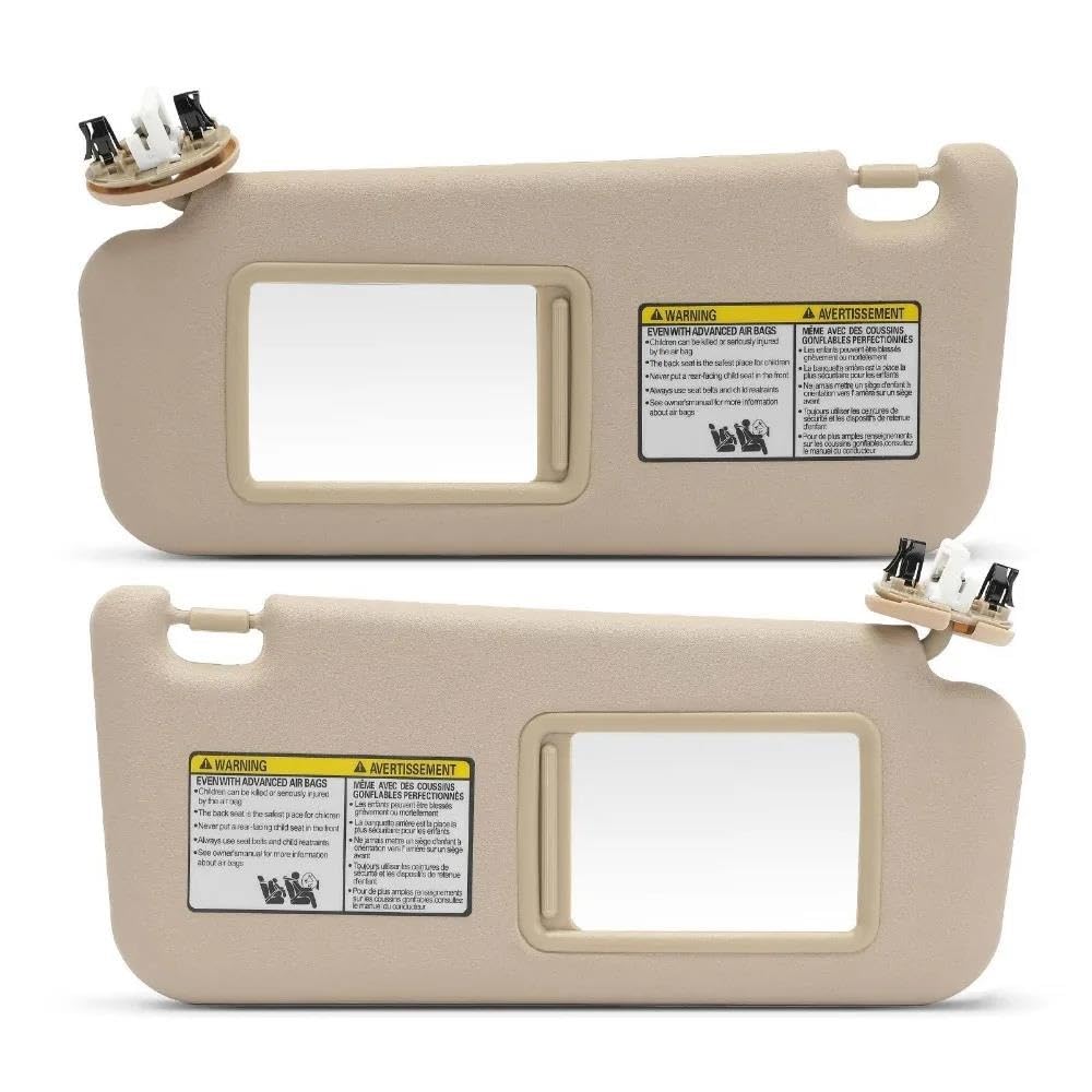 Tendine Parasole Auto 2PC Sinistra Destra Beige Auto Visiera Parasole con Specchio per Toyota per RAV4 2006-2008 7432042501A1 74310-42451-A1 Parasole Parabrezza