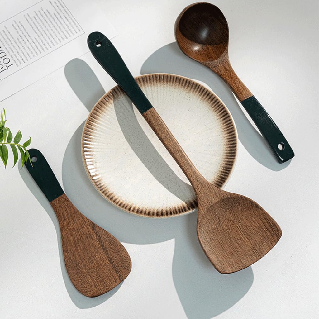 5 Teile/satz Natürliche Holz Kochutensilien Set Komfort Griff Chef Küche Utensilien Set Hohe Hitzebeständige Spachtel Löffel