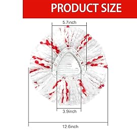 2 Pack Mop Heads Replacements - 40% More Cleaning Power, Spin Mop Heads Replacements for O Cedar Easy Wring 1-Tank System, Deep Cleaning, Microfiber and Machine Washable