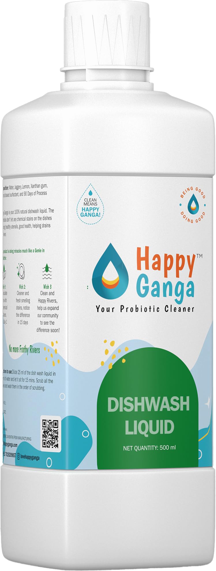 Happy Ganga Safe Home Pack of 3x500ml (Probiotic Floor Cleaner, Dishwash Liquid, Laundry Detergent Combo)| Natural Ingredients| Kid Safe| Pet Safe| Eco-Friendly| No Detergent Rash (B0CWXYXMBS) Amazon Price History, Amazon Price Tracker