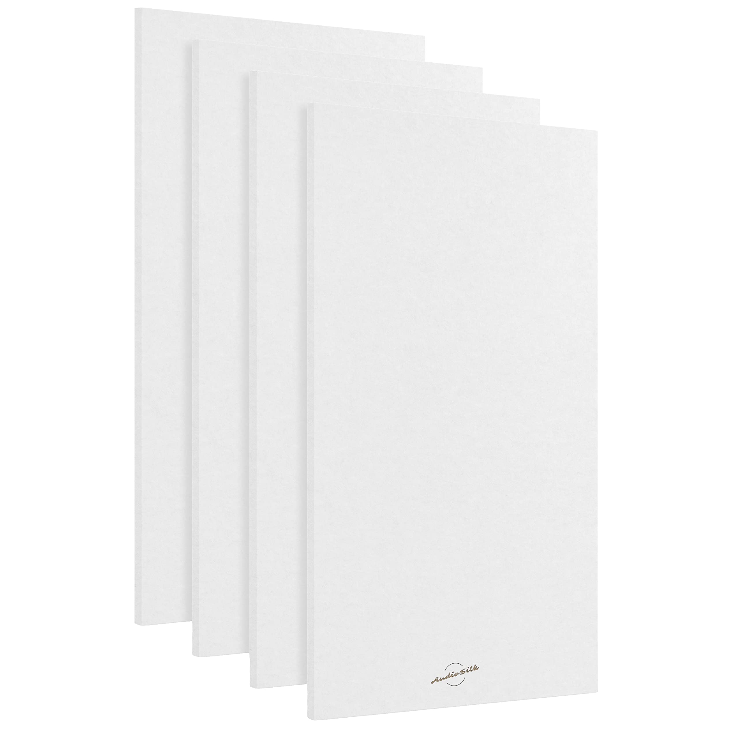 AudioSilk Acoustic Panels, 4 Pack ROOM KIT, Large, 120 x 60cm, Pure White