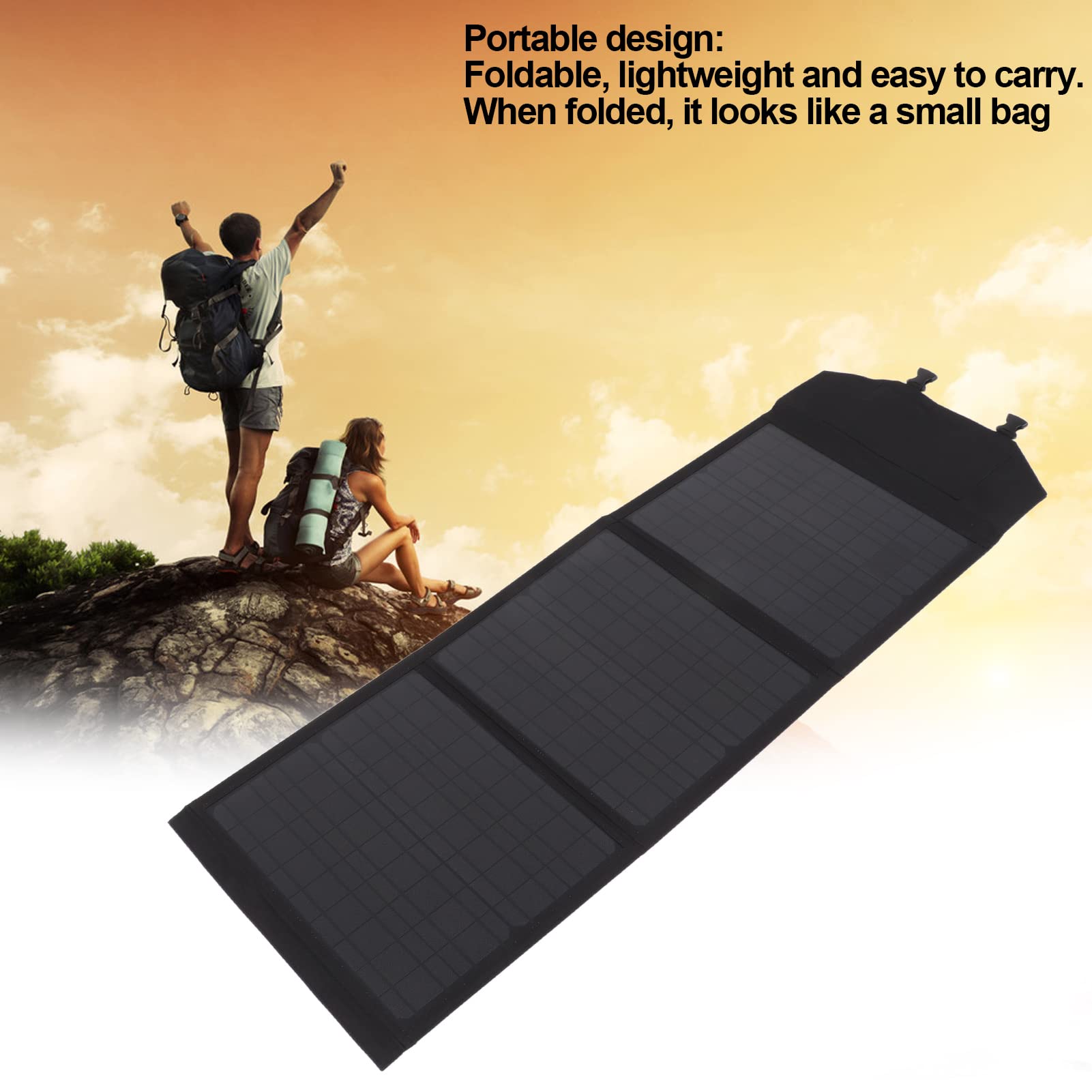 Pannelli solari portatili USB da 60 W Pannelli solari pieghevoli Caricatore solare solare con borsa pieghevole per tablet da campeggio