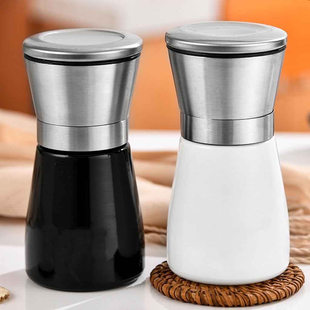 Glass Pepper Grinder Stainless Steel Shakers with Coarse Mill