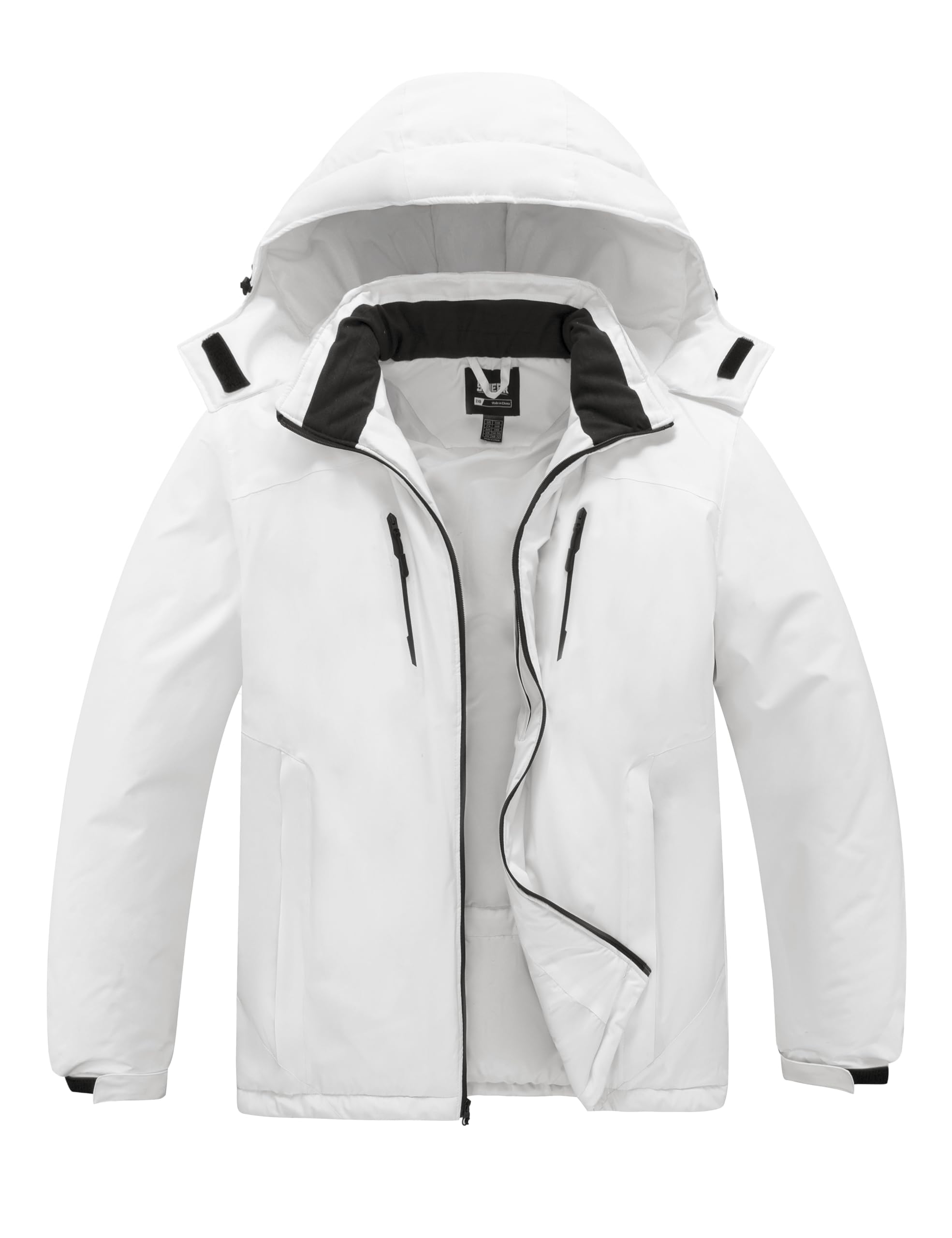 Skieer Mens Plus Size Waterproof Ski Jacket Big Tall Warm Winter Coat with Hood