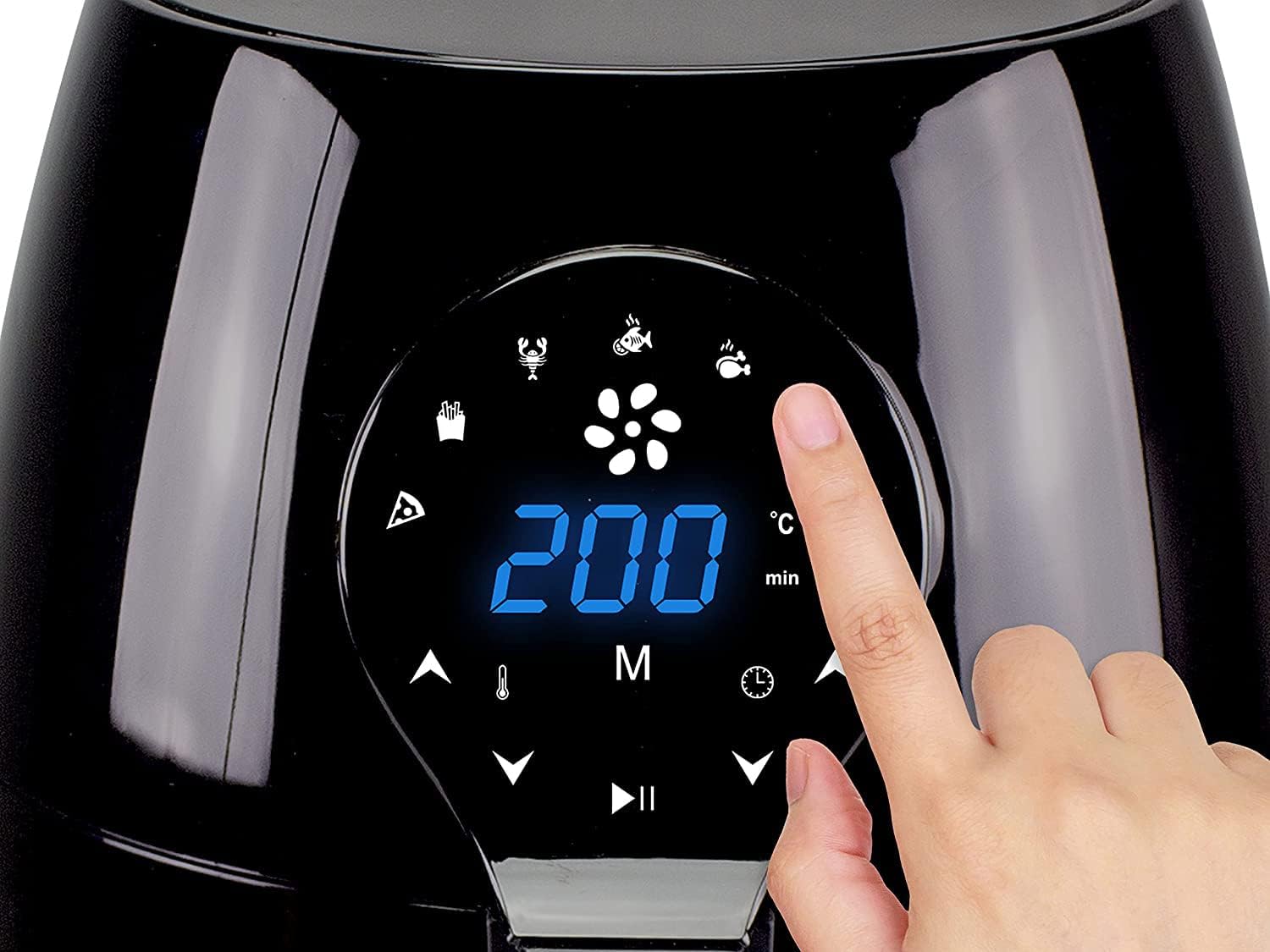 PRITECH Friggitrice senza olio 5 l, Friggitrice ad aria calda, 5 l, pannello touch, 7 programmi preimpostati, regolabile fino a 200 °C, timer 60 minuti, spegnimento automatico, 1450 W PRITECH Friggitrice senza olio 5 l, Friggitrice ad aria calda, 5 l, pannello touch, 7 programmi preimpostati, regolabile fino a 200 °C, timer 60 minuti, spegnimento automatico, 1450 W