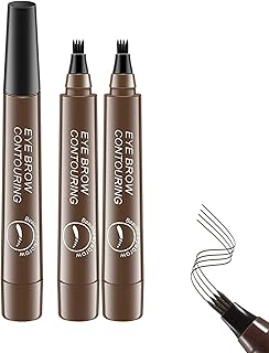 Palashop 4 Tipped Precise Brow Pen, Lumierez 4 Tipped Precise Brow Pen, 4 Point Eyebrow Pencil (Dark Brown)