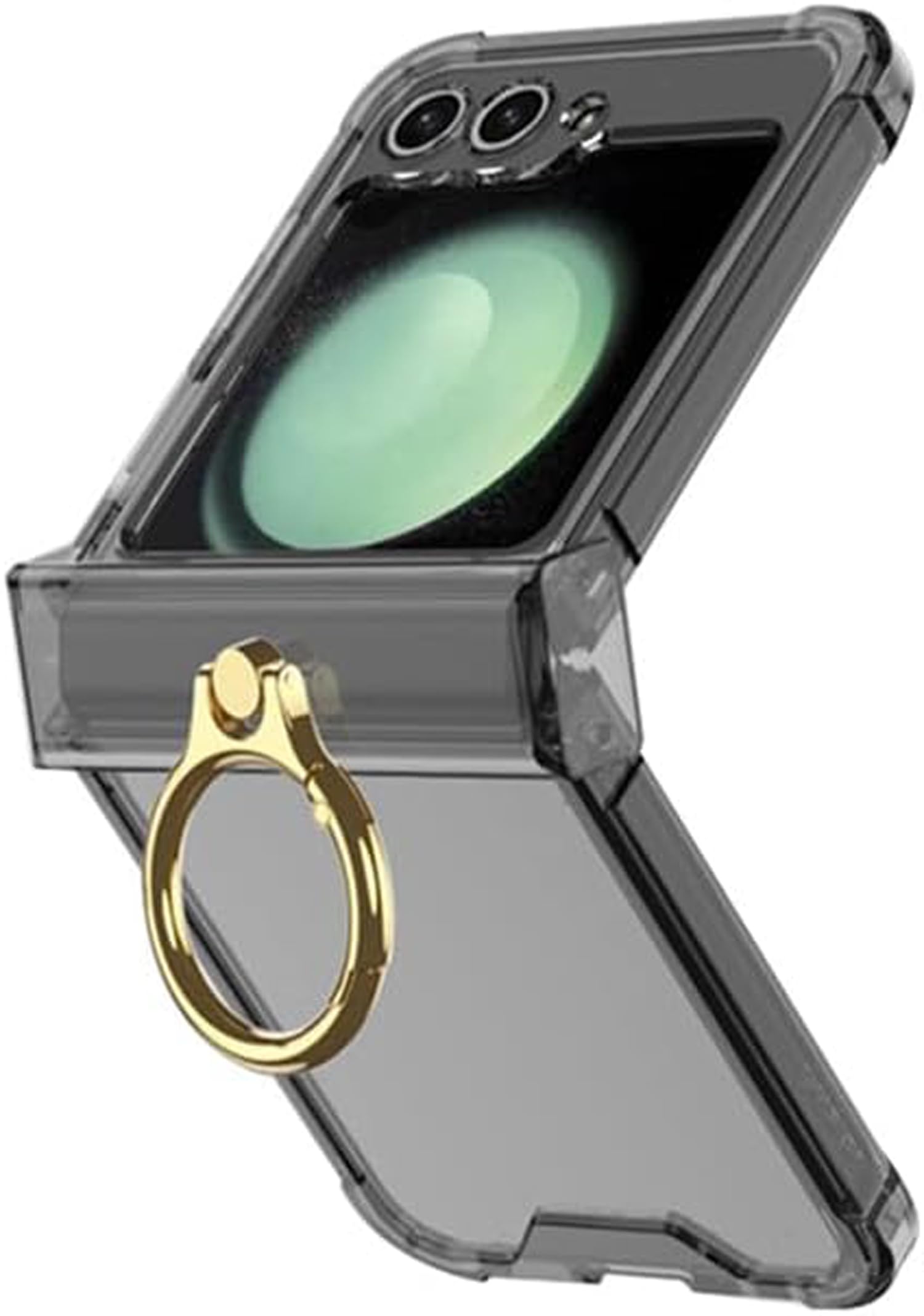 Kapa Clear Airbag Ring Back Case for Samsung Galaxy Flip6 / Z Flip 6 | Transparent Shockproof Slim Hard Protective Cover (Black) (B0D9QR5MFL) Amazon Price History, Amazon Price Tracker