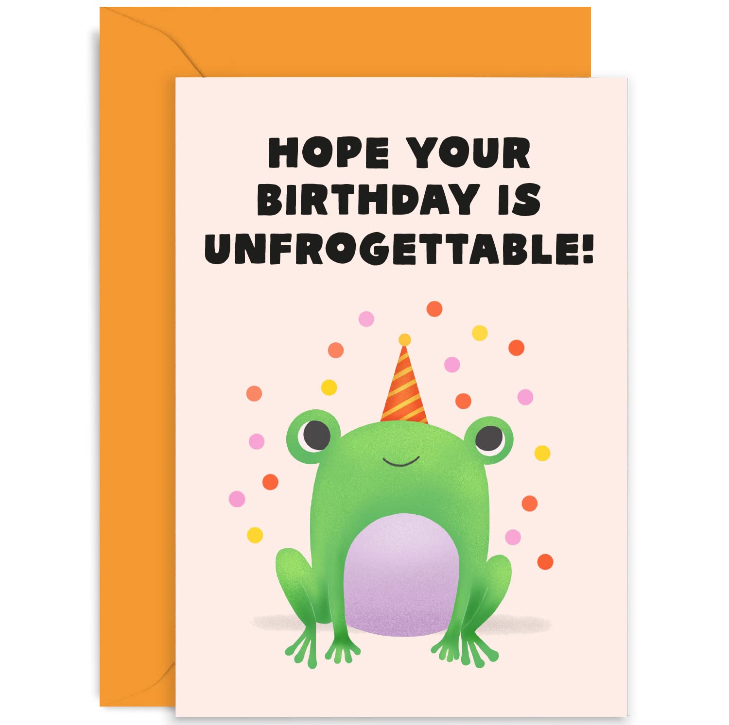 Funny 'Unfrogettable' Birthday Card - Cute Frog Design Humorous Greeting Card