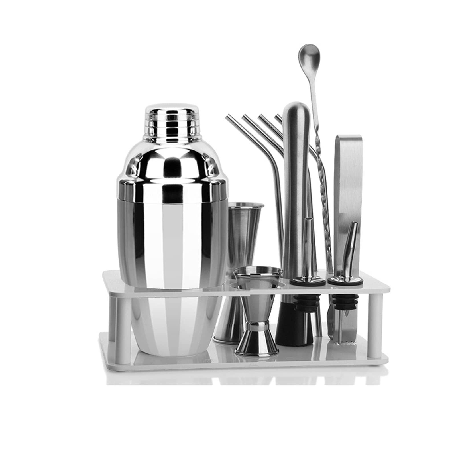 Set de Coctelería Conjuntos de fabricación de cócteles, 12 piezas de mezclador de bebidas, kit Martini Kit de mezcla de camareros, herramientas, barra profesional y herramientas de barras de bebidas p