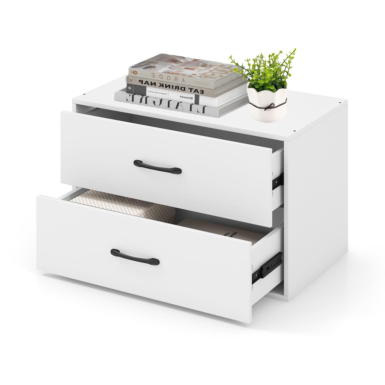 Amazon.com: SILKYDRY 2 Drawer Lateral File Cabinet, Stackable Home