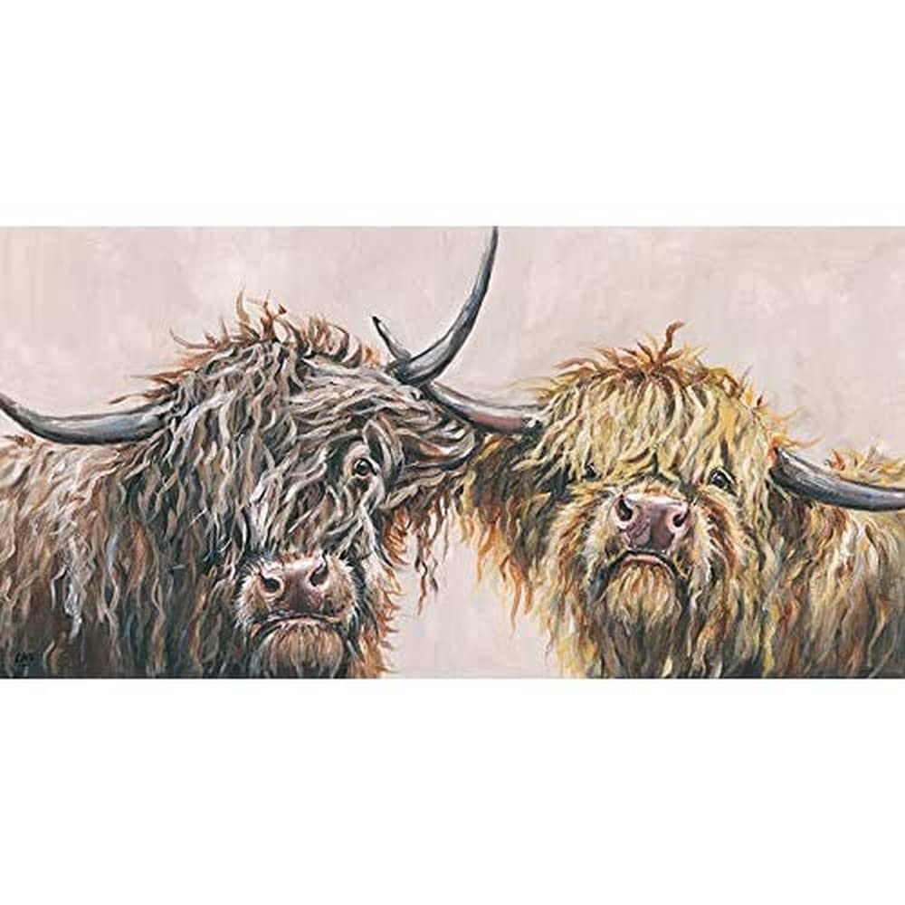 Louise Brown Multi-Colour (Nosey Cows) Canvas Print
