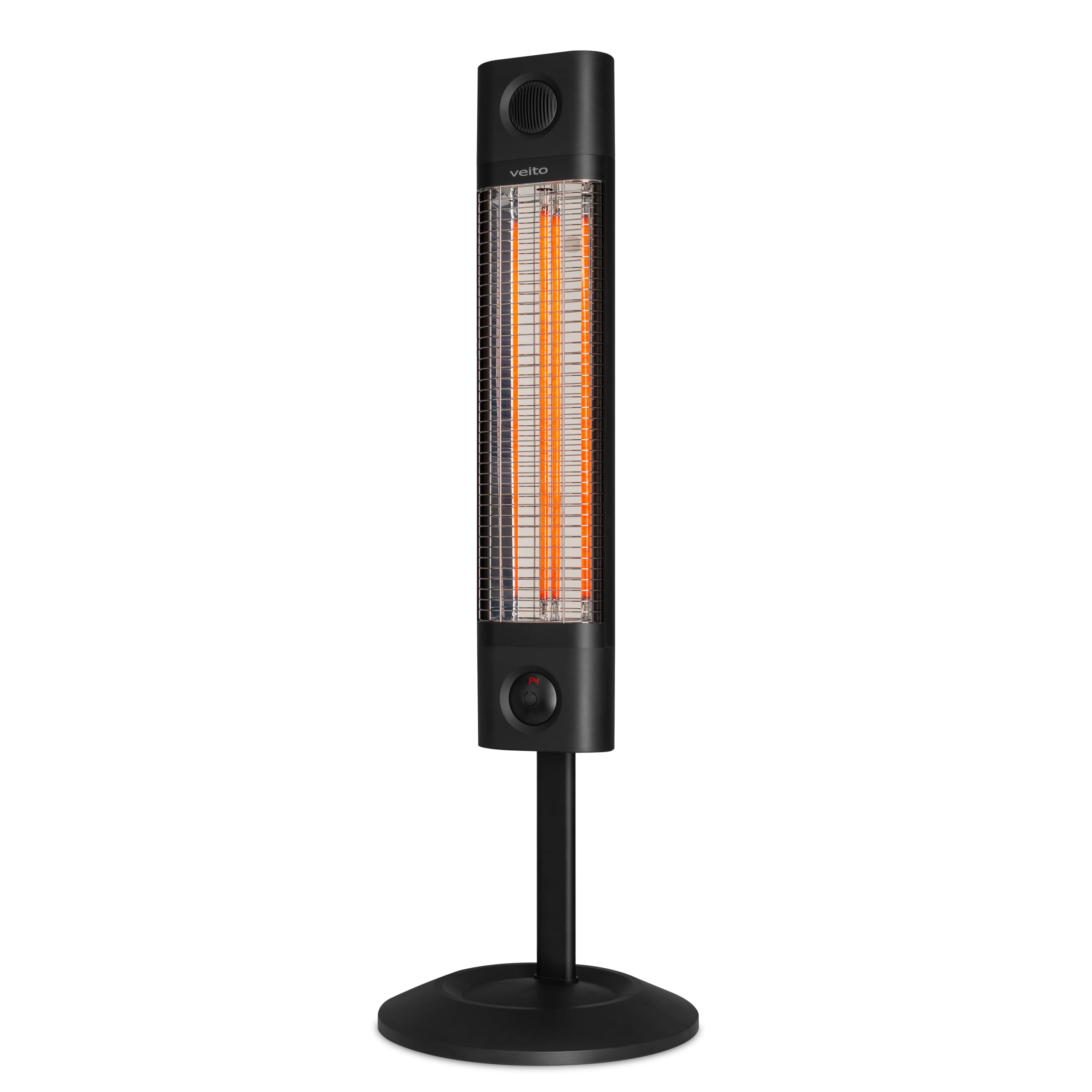 CH1800 RE Infrarot Standheizstrahler - 1800W, Höhenverstellbar, 4 Heizstufen, Fernbedienung, Sicherheitsfunktionen - Ideal für Terrasse, Balkon, Innenräume (schwarz)