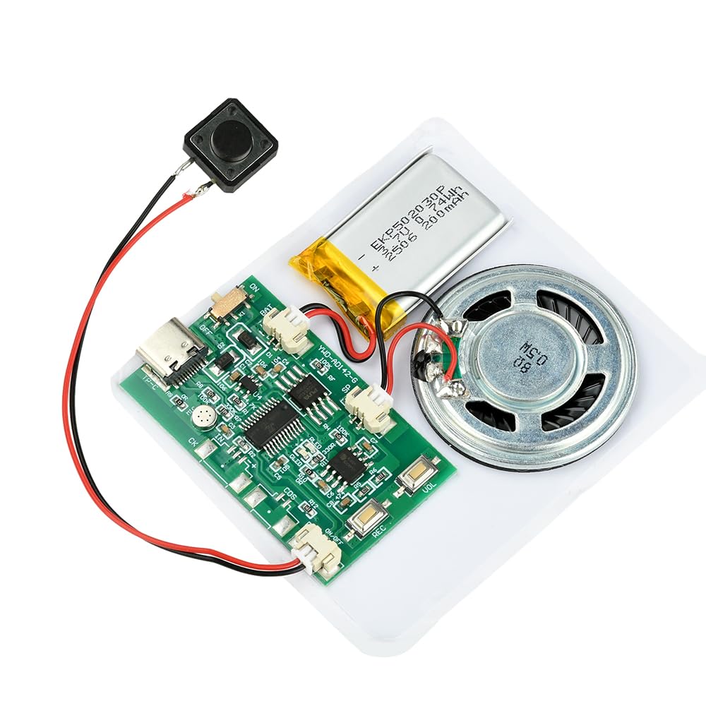 Diymore DIY Birthday Cards Music Module 8MB Push Button Activated Sound Module with Speaker,Easy Recording for Personalized Greetings,DIY Projects Holiday Crafts Cards Gifts for Women Men Mom Kids
