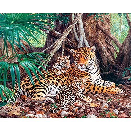Diamant Peinture Guépard pour décorer votre salon avec un tableau en mosaïque 5D