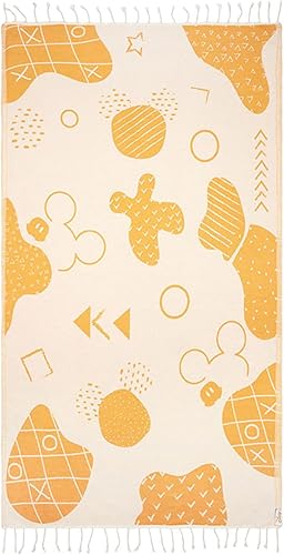 Sand Cloud Toalla de playa grande, Disney Mickey Tic Tak Toe  Sin arena  100% hilo de algodón turco orgánico  Toalla de secado rápido para playa,