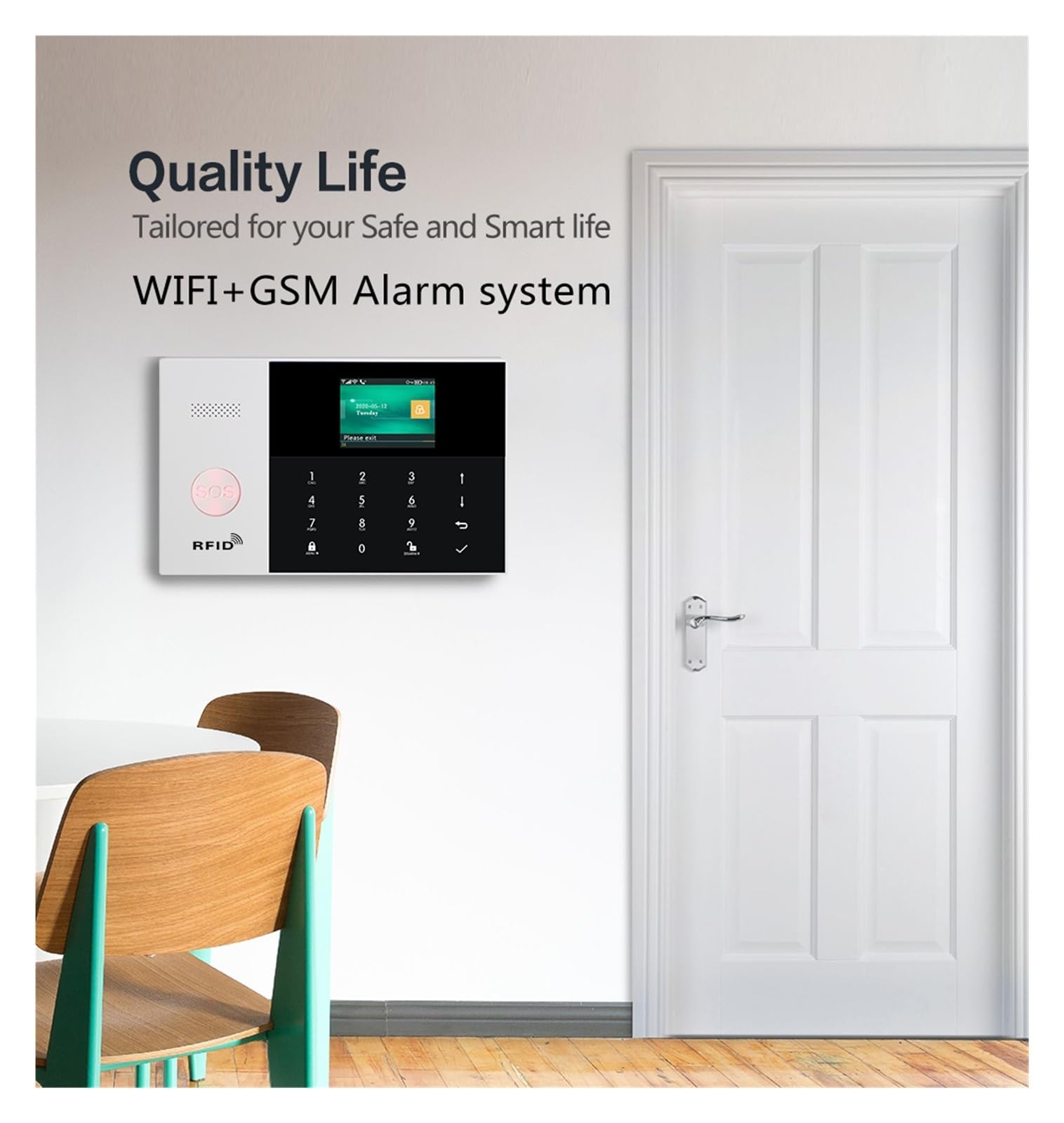 Sistemi Sicurezza Casa Di Allarme Sicurezza Con Sirena Wireless Solare RFID Home Antifurto Kit Casa Controllo APP Smart Life(C.)