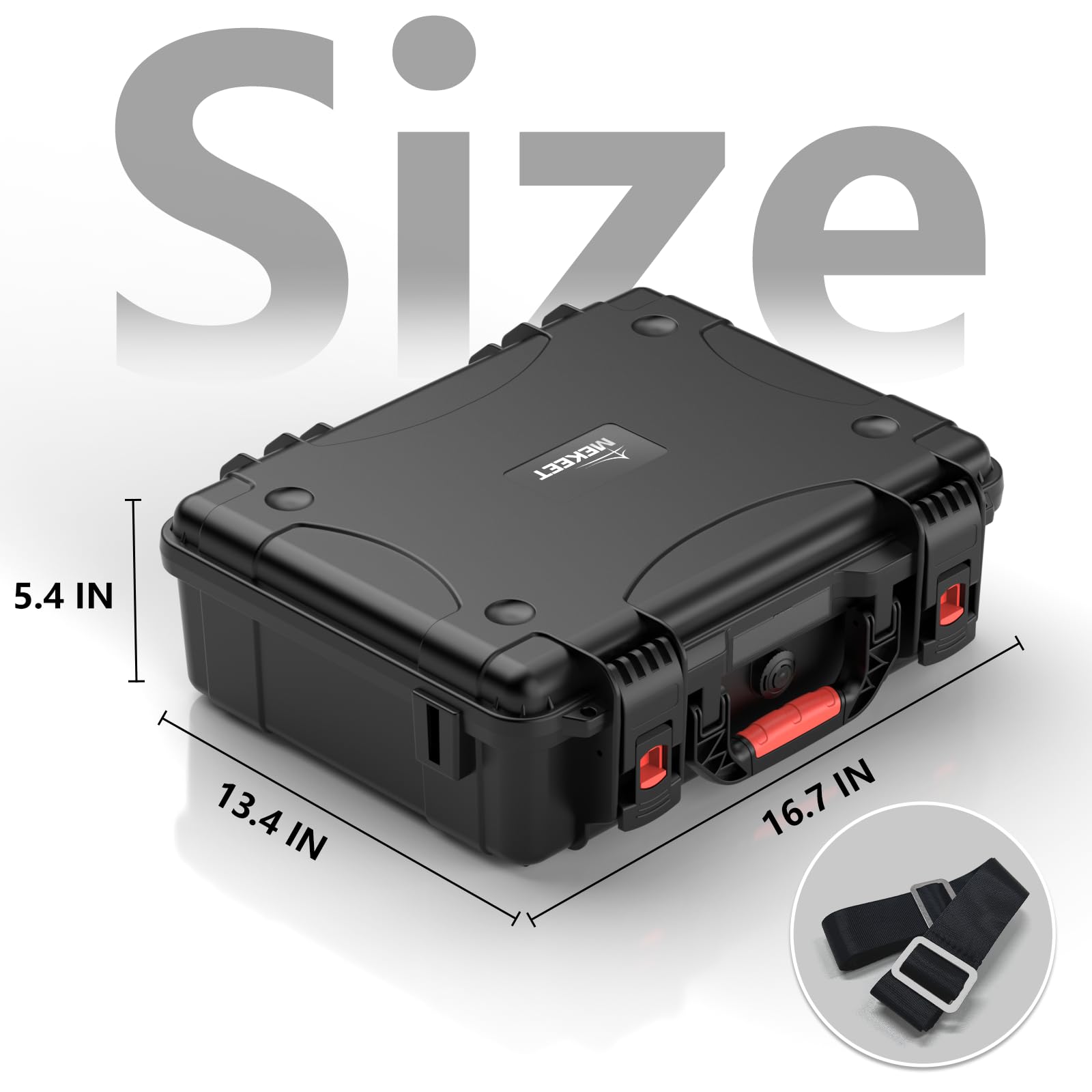 MEKEET Starlink Mini Tasche Hartschalenkoffer wasserdicht stoßfest für Starlink Mini Dish & Zubehör, mit Schultergurt & Tragegriff, Präzisions-Eva-Schaum, für Reisen Camping Wohnmobil-Schwarz