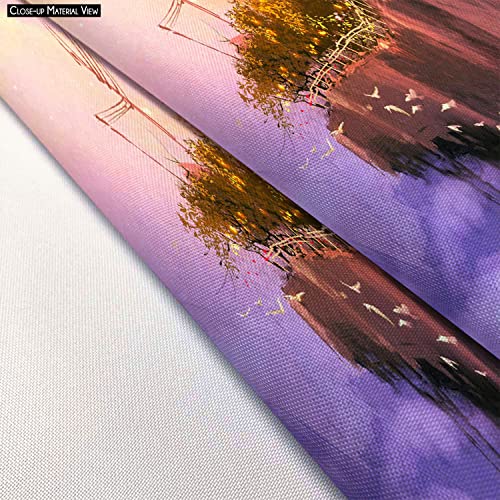 Image of ArtzFolio Fantasy Scenery With Floating Islands Canvas Fabric Painting Tapestry | Scroll Art Hanging 18 x 25.4 inch (46 x 65 cms)